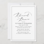 Modern Zwart Wit Repetitie Diner uitnodiging (Voorkant)