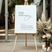 Modern zwart & wit repetitie diner welkomstbord