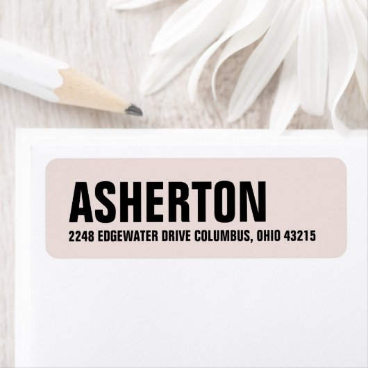 Modern zwart-wit retouradres etiket (Insitu)