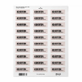 Modern zwart-wit retouradres etiket (Full Sheet)