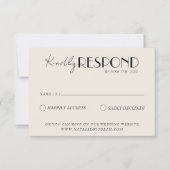 Modern Zwart Wit Retro Frans Whimsical Bruiloft RSVP Kaartje (Voorkant)