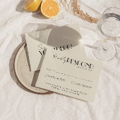 Modern Zwart Wit Retro Frans Whimsical Bruiloft RSVP Kaartje