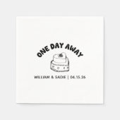 Modern zwart-wit retro taart repetitie diner servet (Voorkant)