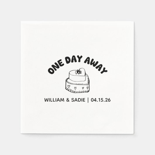 Modern zwart-wit retro taart repetitie diner servet (Voorkant)