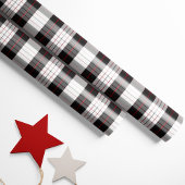 Modern zwart-wit-rood geruit inpakpapier