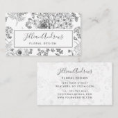 Modern zwart-wit Roos - Floral Design Professional Visitekaartje (Voorkant / Achterkant)