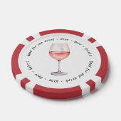 Modern Zwart Wit Roos Wijn Drink Voucher Bruiloft Poker Chips (Enkel)