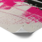 Modern Zwart Wit Roze Abstract Vrouw Schilderen Po Poster (Hoek)