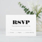 Modern Zwart Wit RSVP (Staand voorkant)