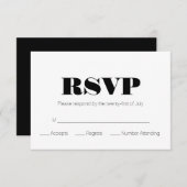 Modern Zwart Wit RSVP (Voorkant / Achterkant)