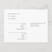 Modern zwart-wit RSVP bruiloft Briefkaart (Achterkant)