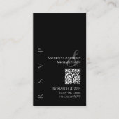 Modern zwart-wit RSVP met QR-code Visitekaartje (Voorkant)