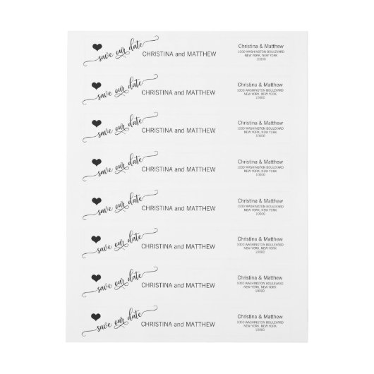 Modern Zwart Wit SAVE ONZE DATUM Trouwen (Vel)