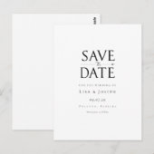 Modern zwart-wit Save the Date Briefkaart (Voorkant / Achterkant)