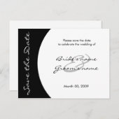 Modern zwart-wit Save the Date Briefkaarten (Voorkant / Achterkant)