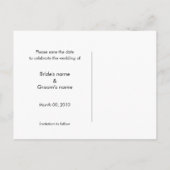 Modern zwart-wit Save the Date Briefkaarten (Achterkant)