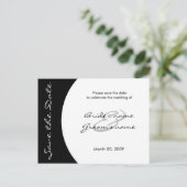 Modern zwart-wit Save the Date Briefkaarten (Staand voorkant)