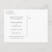 Modern Zwart-wit Save the Date Bruiloft Aankondigingskaart (Achterkant)