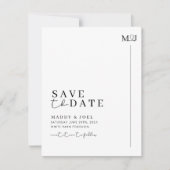Modern Zwart Wit Save The Date met Foto MADDY (Voorkant)
