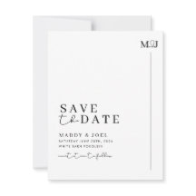 Modern Zwart Wit Save The Date met Foto MADDY
