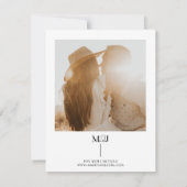 Modern Zwart Wit Save The Date met Foto MADDY (Achterkant)