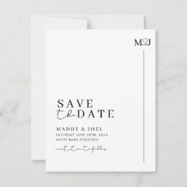 Modern Zwart Wit Save The Date met Foto MADDY