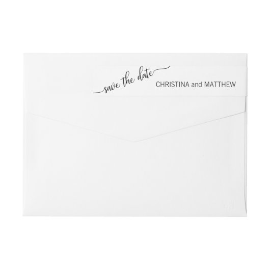 Modern Zwart Wit SAVE THE DATE Wedding (Achterkant)