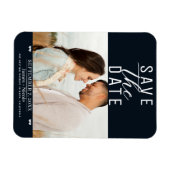 Modern Zwart Wit Save the Date Wedding Photo Magneet (Horizontaal)