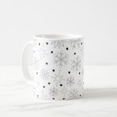 Modern zwart-wit Schattige kerstpatroon Koffiemok (Voorkant links)