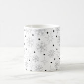 Modern zwart-wit Schattige kerstpatroon Koffiemok (Center)