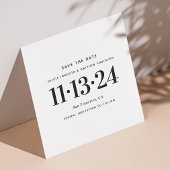 Modern zwart wit schoon eenvoudig minimalistisch b save the date