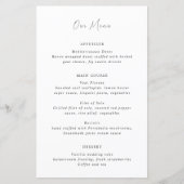 Modern zwart-wit schoon huwelijksmenu (Voorkant)