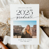 Modern Zwart-wit Script 1 Foto Afstuderen Aankondiging