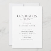 Modern Zwart + Wit Script 2026 Afstuderen Kaart (Achterkant)