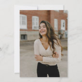 Modern Zwart-wit Script Afstudeerder Party Foto Kaart (Achterkant)