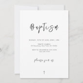 Modern Zwart & Wit Script Baby Fotodoop Kaart (Achterkant)