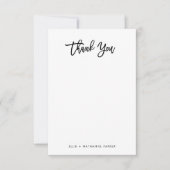 Modern zwart-wit script bedankkaart (Voorkant)