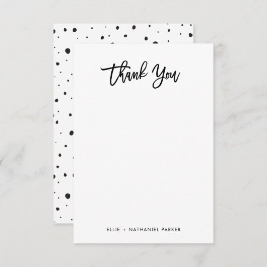 Modern zwart-wit script bedankkaart (Voorkant / Achterkant)