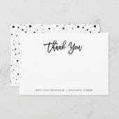 Modern zwart-wit script bedankkaart (Voorkant / Achterkant)