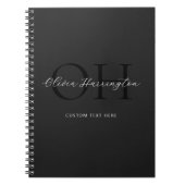 Modern zwart-wit script Classic Monogram Notitieboek (Voorkant)