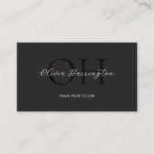 Modern zwart-wit script Classic Visitekaartje (Voorkant)