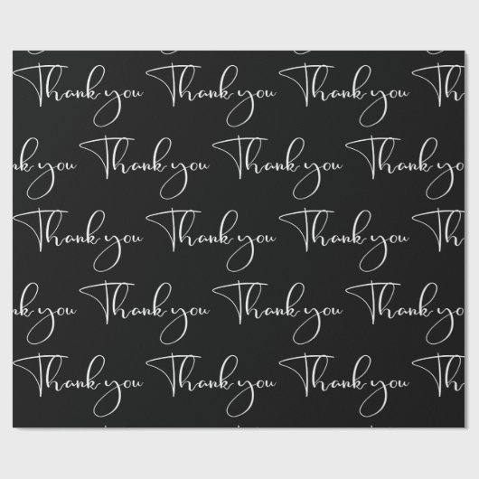 Modern zwart-wit script dank u cadeaupapier (Vlak)