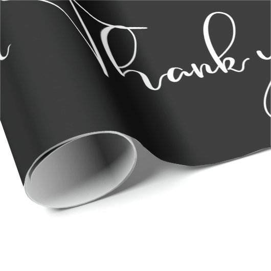 Modern zwart-wit script dank u cadeaupapier (Rol Hoek)