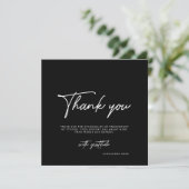 Modern Zwart Wit Script Foto Afstuderen  Bedankkaart (Staand voorkant)