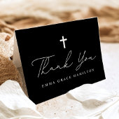 Modern Zwart-wit Script Fotodoop Bedankkaart