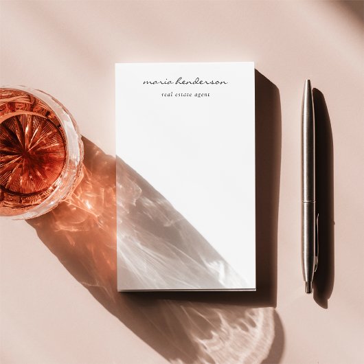 Modern zwart wit script kalligrafie monogram post-it® notes