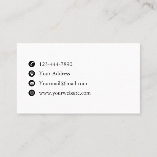 Modern Zwart-wit Script Logo Boutique Visitekaartje (Achterkant)