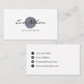 Modern Zwart-wit Script Logo Boutique Visitekaartje (Voorkant / Achterkant)