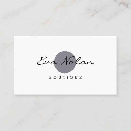 Modern Zwart-wit Script Logo Boutique Visitekaartje (Voorkant)