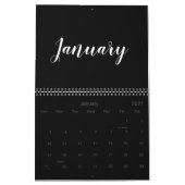 Modern zwart wit script maand minimalistisch aange kalender (Jan 2027)